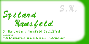 szilard mansfeld business card